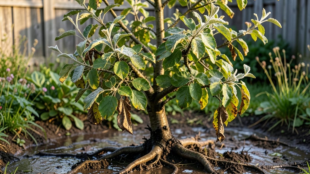What Does an Overwatered Apple Tree Look Like: Yellowing Leaves, Drooping Branches, and Mushy Roots Exposed