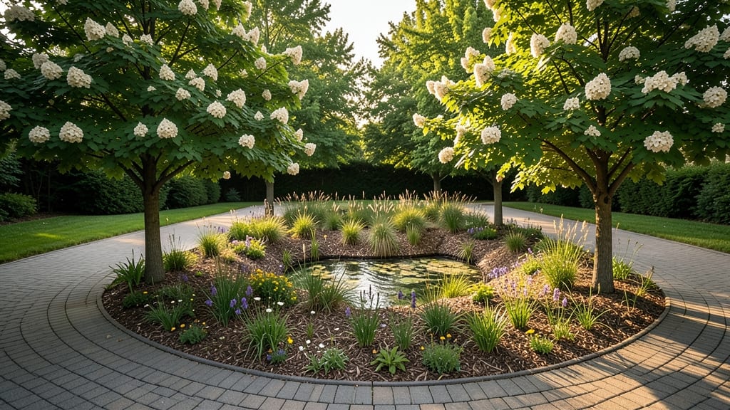 Dogwood Trees with Rain Garden Integration