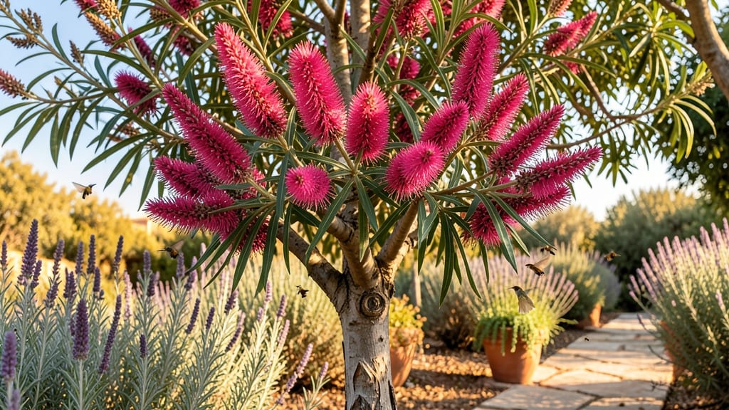 Pink Bottlebrush Tree Flowers