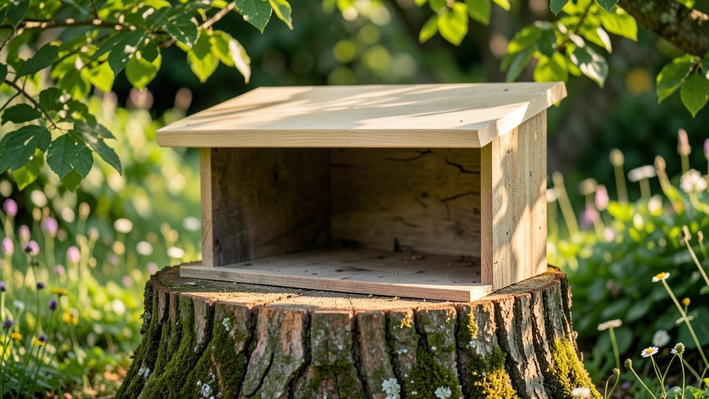 Hollowed-Out Stump with Sliding Roof