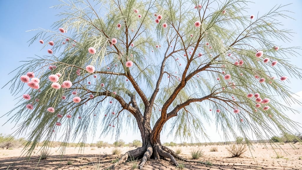 Desert Willow Pink Seed Clusters