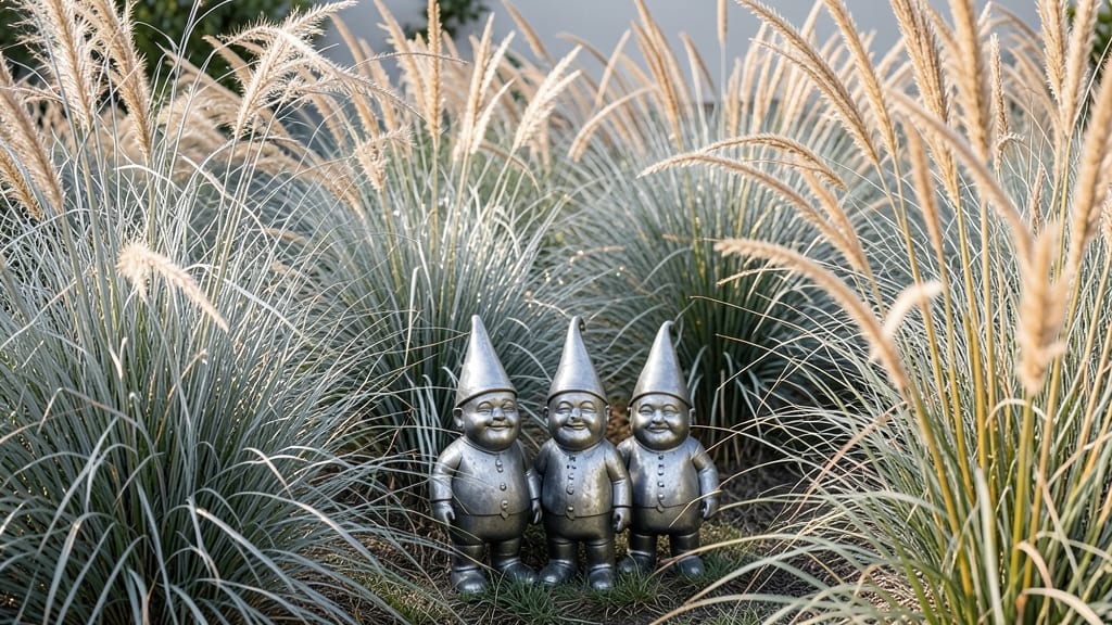 Gnome Guardians in Ornamental Grasses