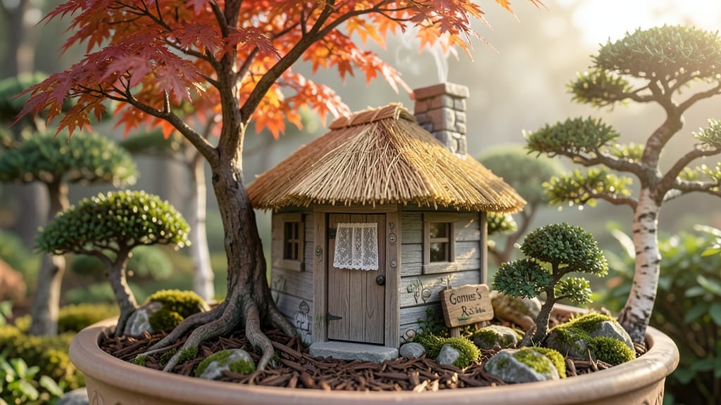 Tiny Gnome Homes in Miniature Trees