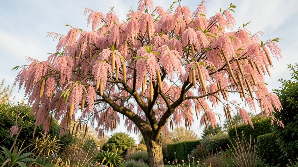 Pink Fringe Tree Flower Clusters