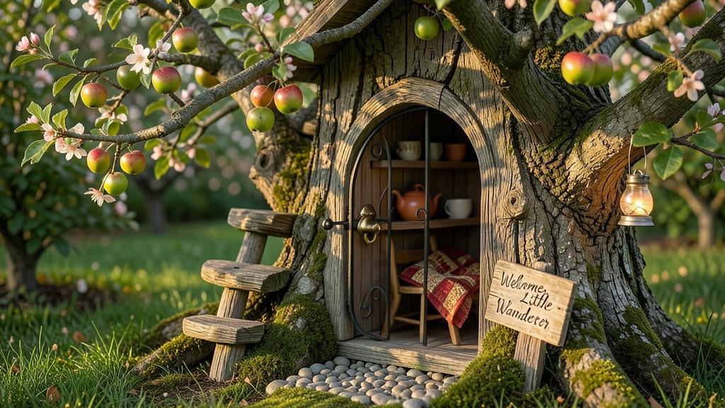 Gnome Treehouses in Miniature Fruit Trees