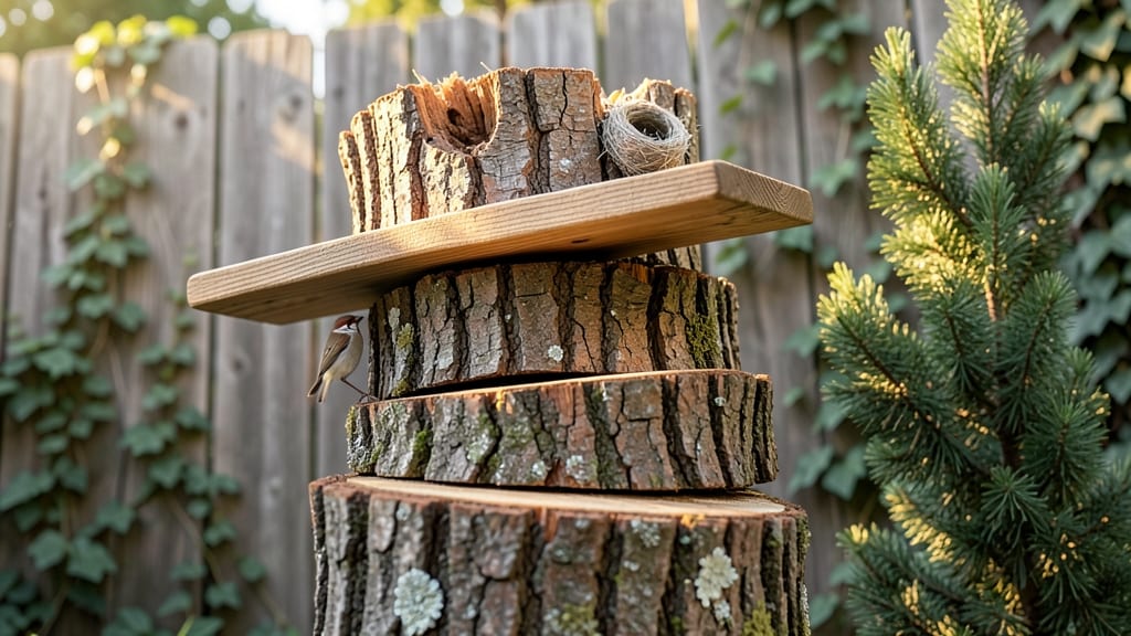 Stacked Stump Tower for Urban Gardens