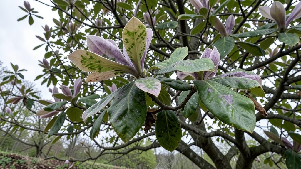 Mottled Green and Purple with Premature Drop