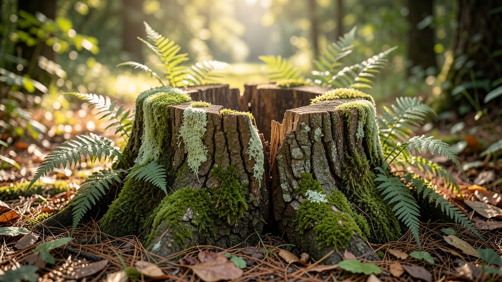 Living Stump with Moss and Ferns