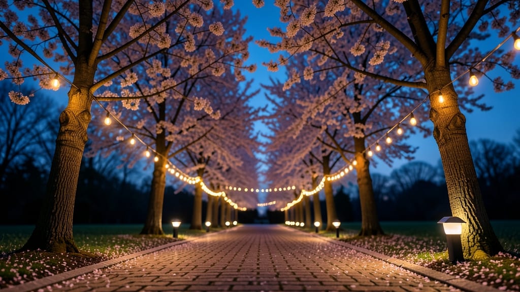 Dogwood Trees with Seasonal Lighting Integration