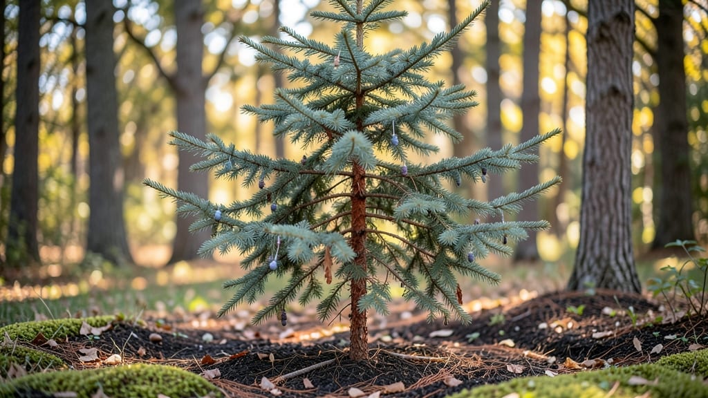 Evergreen Tree With Sparse Branches: Year-Round Elegance for Open Gardens