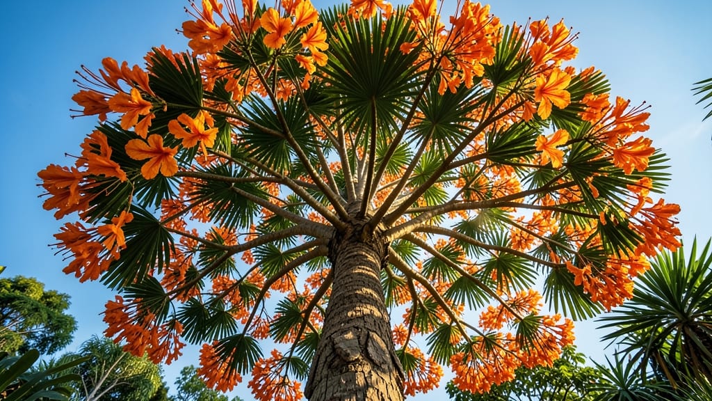 Royal Poinciana Tree with Flaming Orange Blossoms